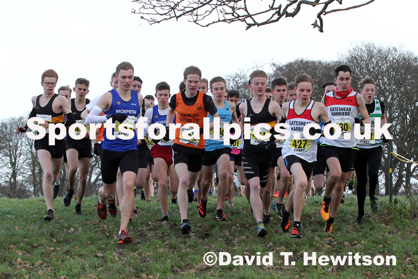 Mens under-17s cross country, 2019 North Eastern Cross Country Champs., Alnwick, Northumberland.  Photo: David T. Hewitson/Sports for All Pics